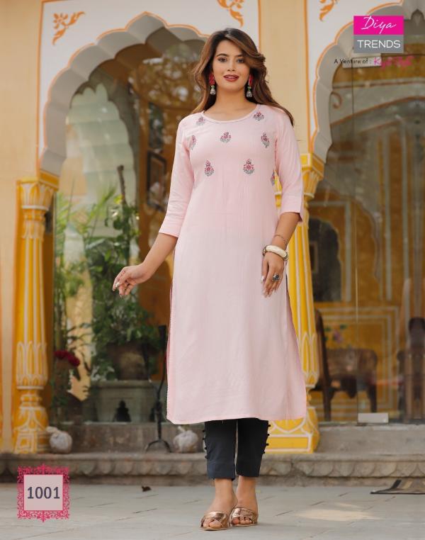 Diya Fashion Story 1 Fancy Rayon Embroidery Kurti 